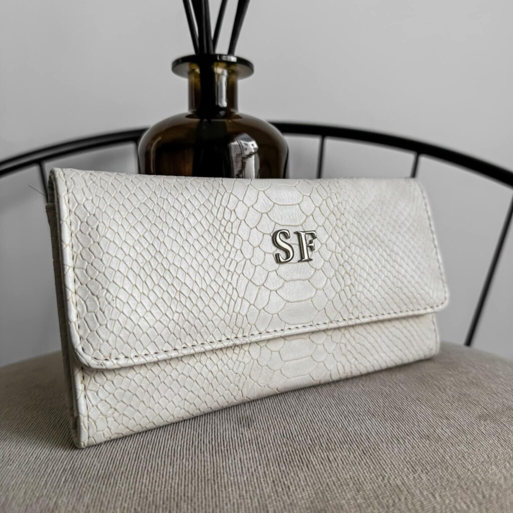 Cartera N Grande Pitón Crema
