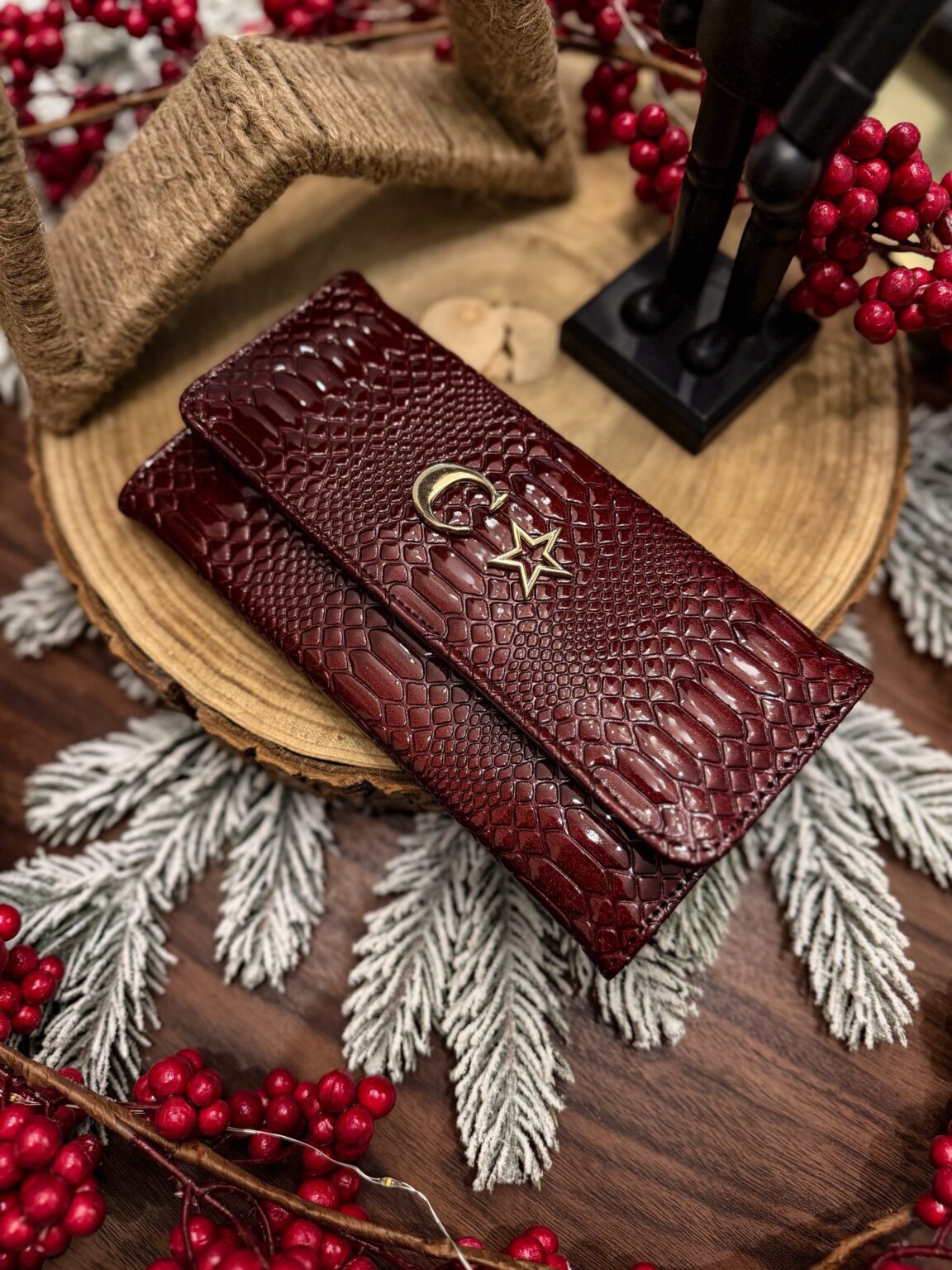 Cartera N Grande Charol Burgundy Shine