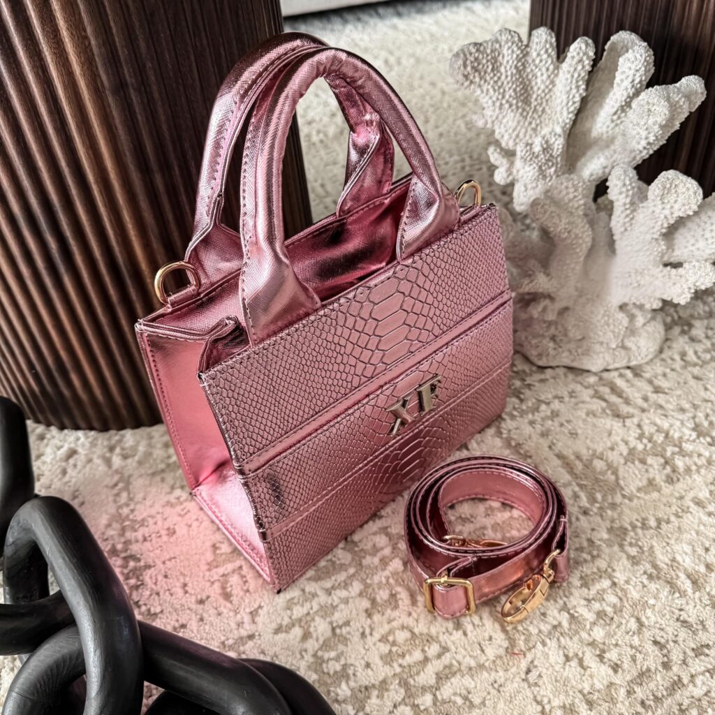 Tote RG Mini Pitón Rosa Palo Metálico
