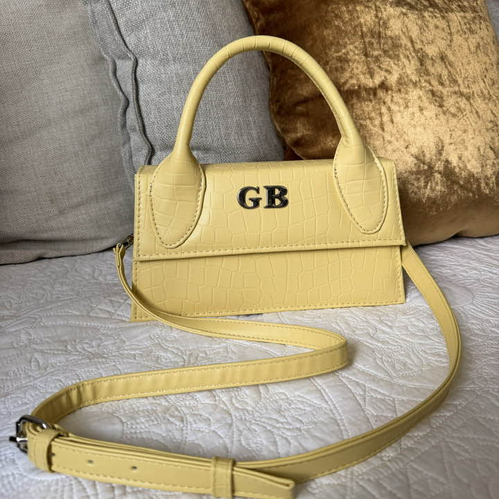 Dione Long Croco Butter Cream Herraje Plata