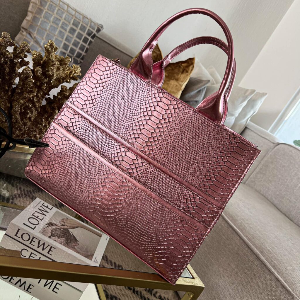 Tote RG Grande Pitón Rosa Palo Metálico