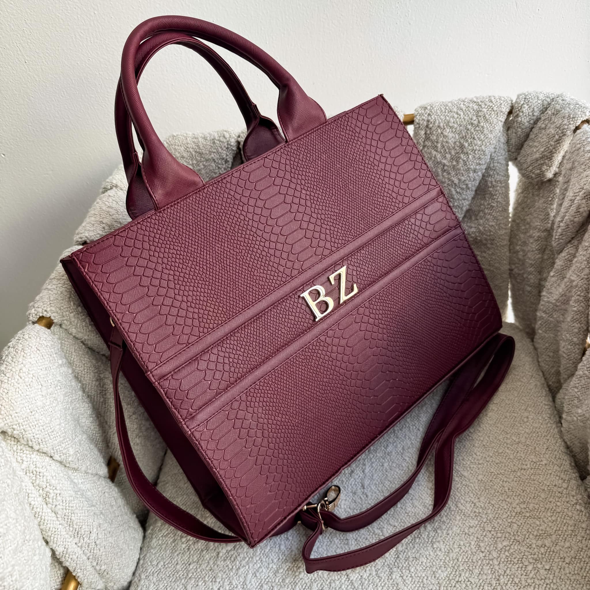 Tote RG Grande Pitón Burgundy