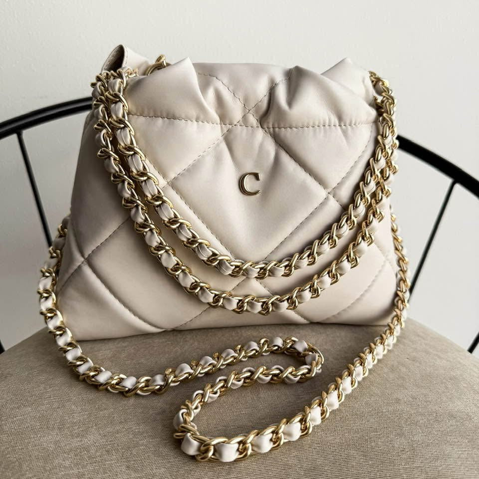 COCO Bag Mini Cadena Oro Color Latte