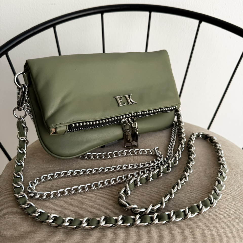 Amora Mini Bag Selva Herrajes Plata + Filo De puntos