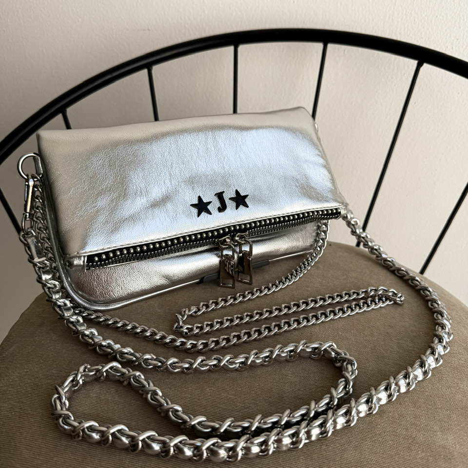 Amora Mini Bag Silver Herrajes Plata+ Filo De puntos