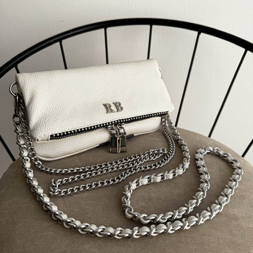 Amora Mini Bag Floater Latte Herrajes Plata+ Filo De puntos