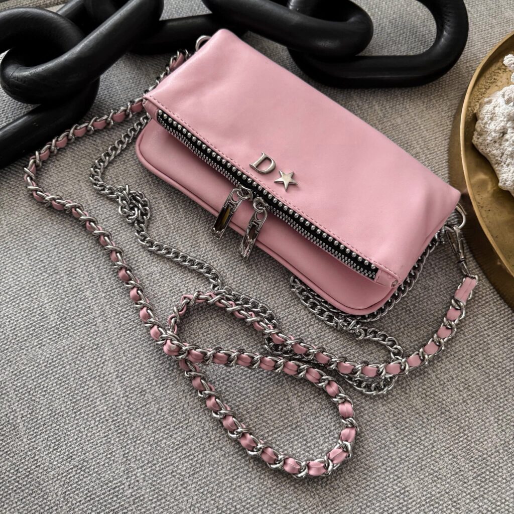 Amora Mini Bag Rosa Paraíso Herrajes Plata + Filo De puntos