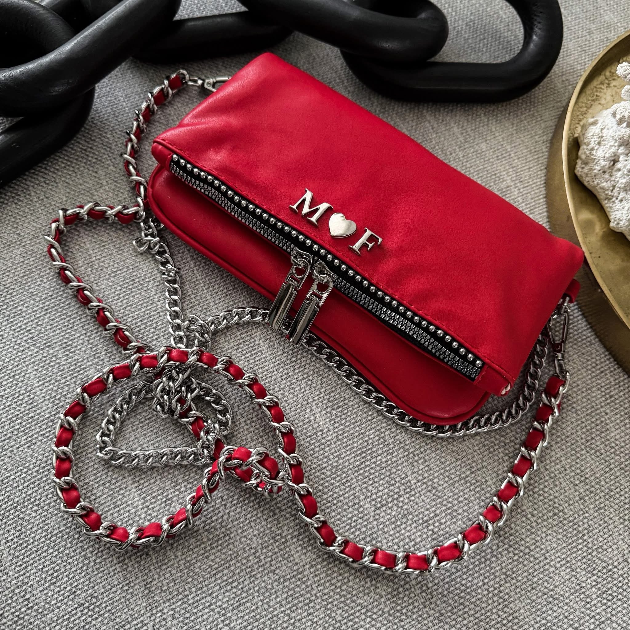 Amora Mini Bag Ferrari Herrajes Plata + Filo De puntos