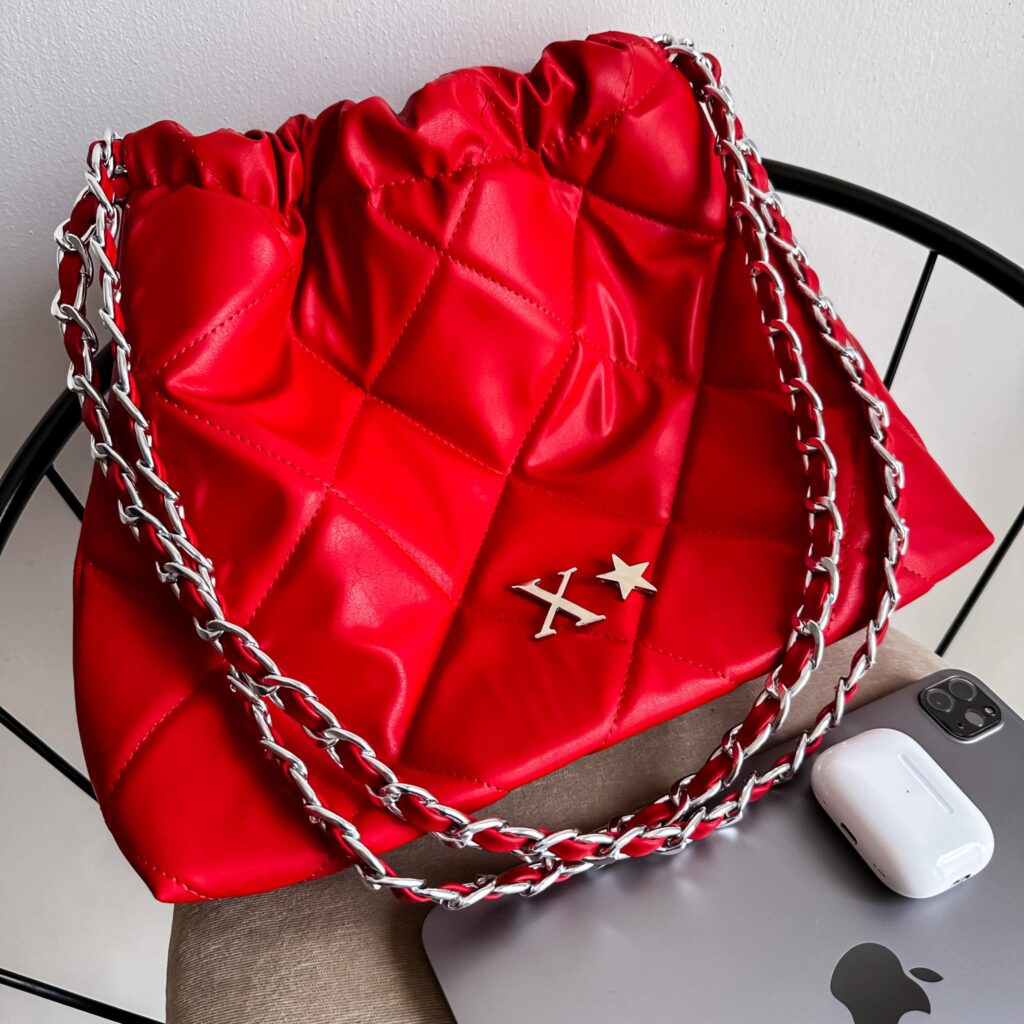 Halo Bag Cadena Plata Color Ferrari