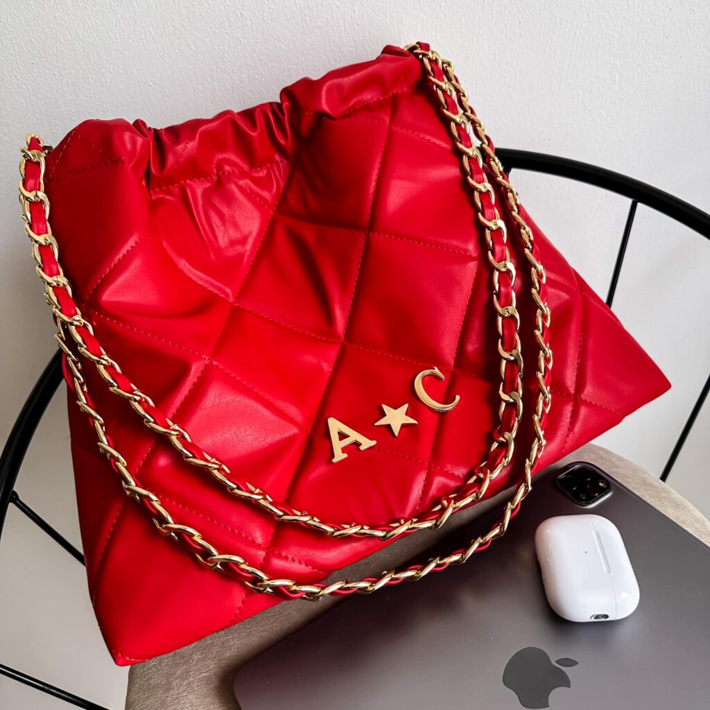 Halo Bag Cadena Oro Color Ferrari