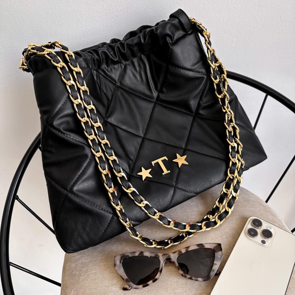 Coco Bag Cadena oro Color black