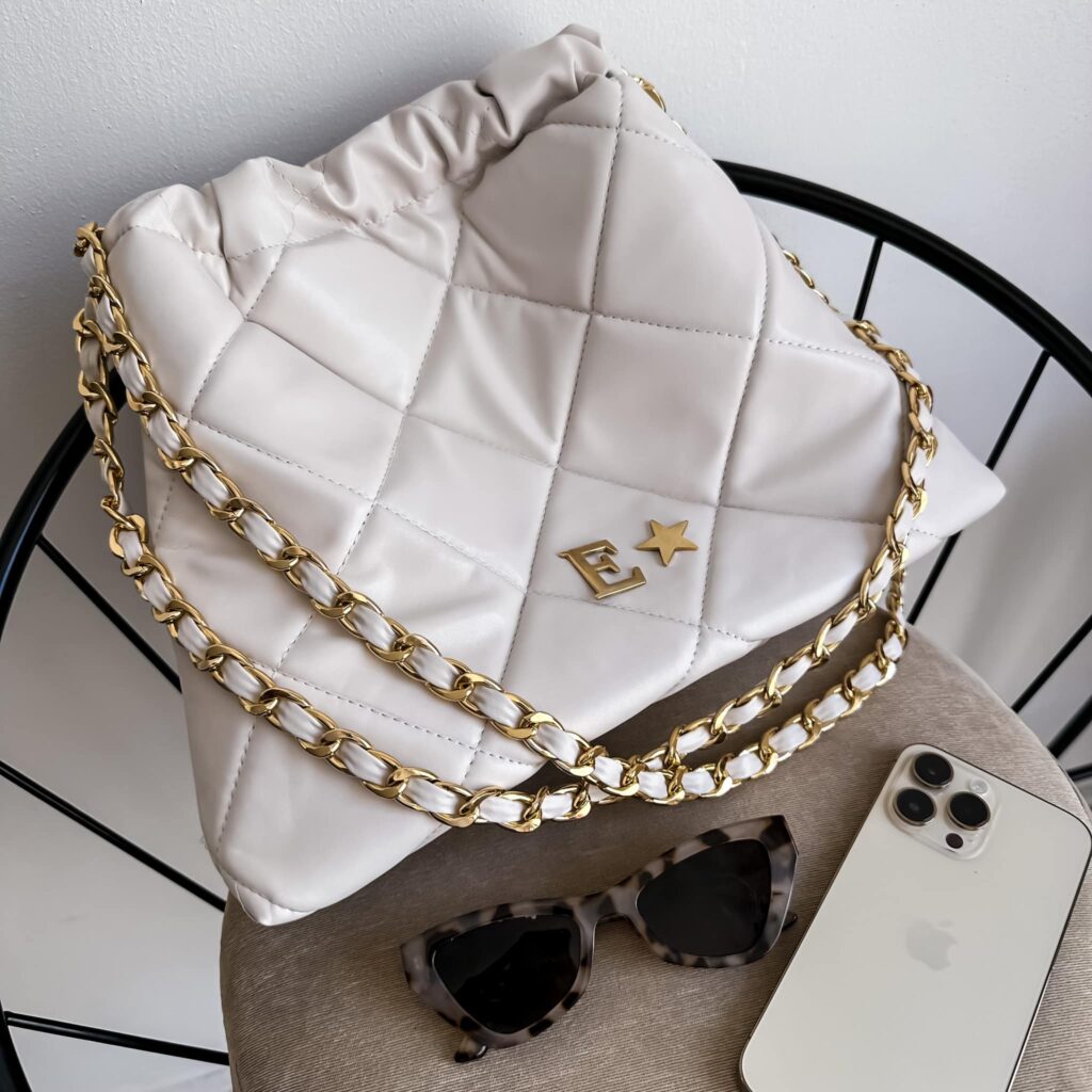 Coco Bag Cadena Oro Color latte