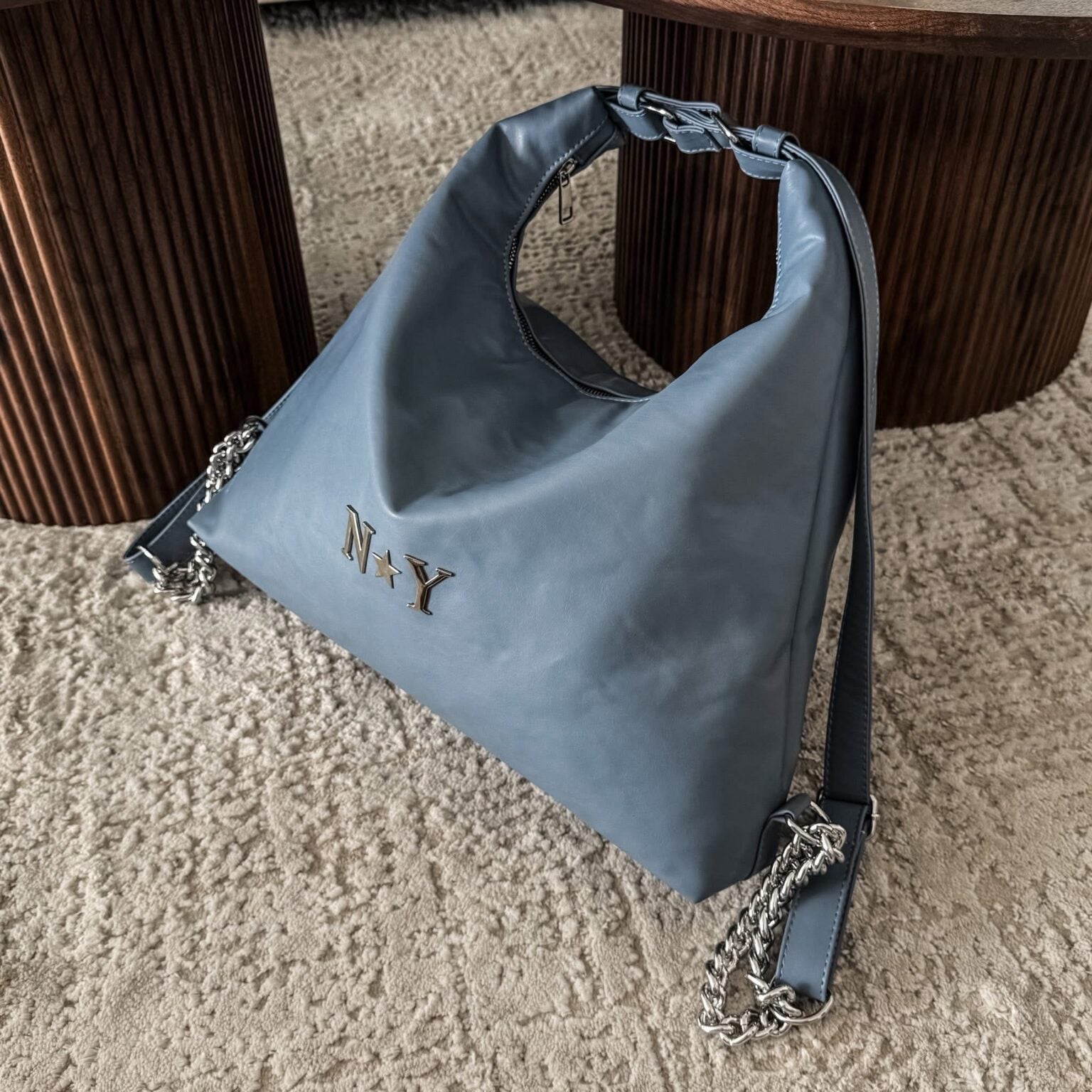 Bolsa-Mochila 2 en 1 Blue Jeans herraje plata