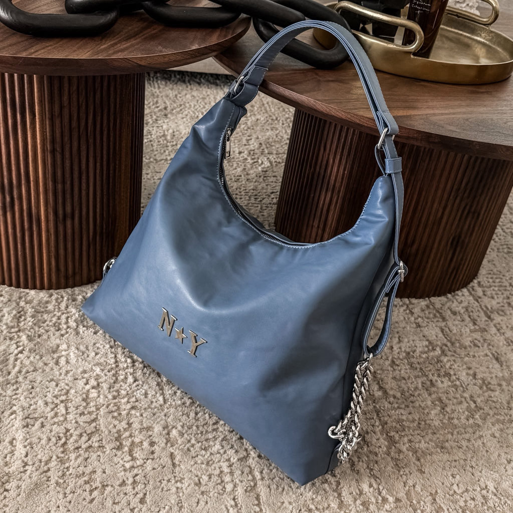 Bolsa-Mochila 2 en 1 Blue Jeans herraje plata