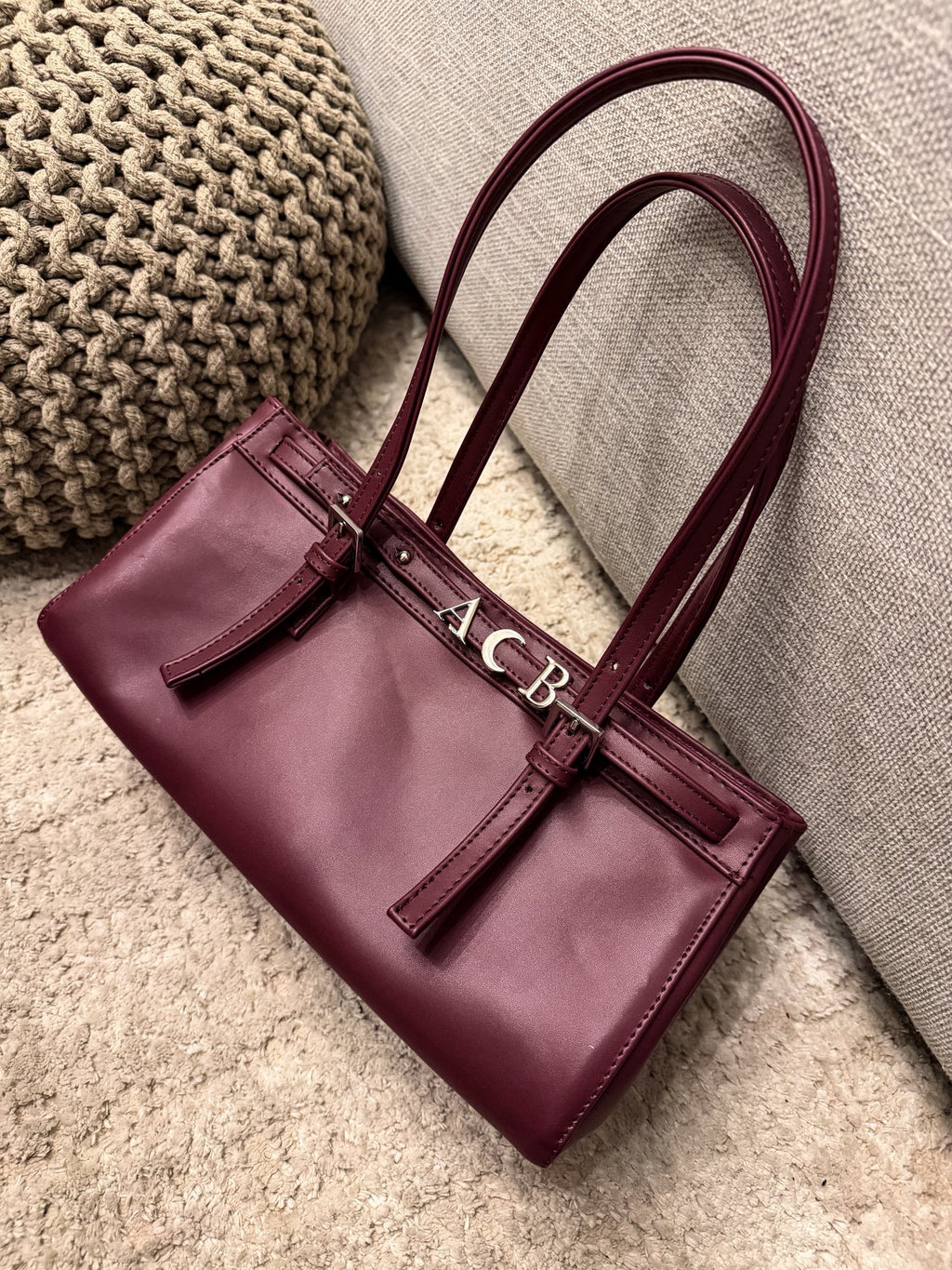 Ava Tote Small Burgundy