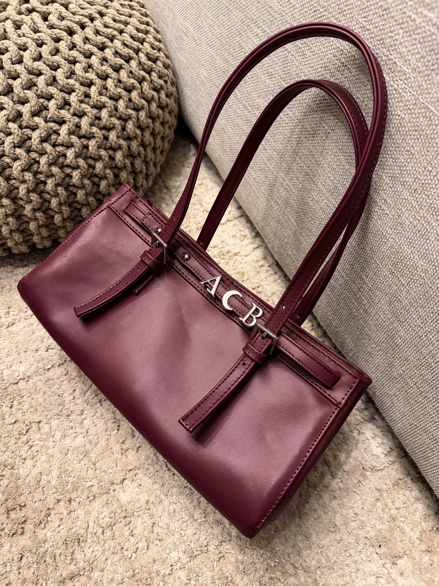 Ava Tote Small Burgundy