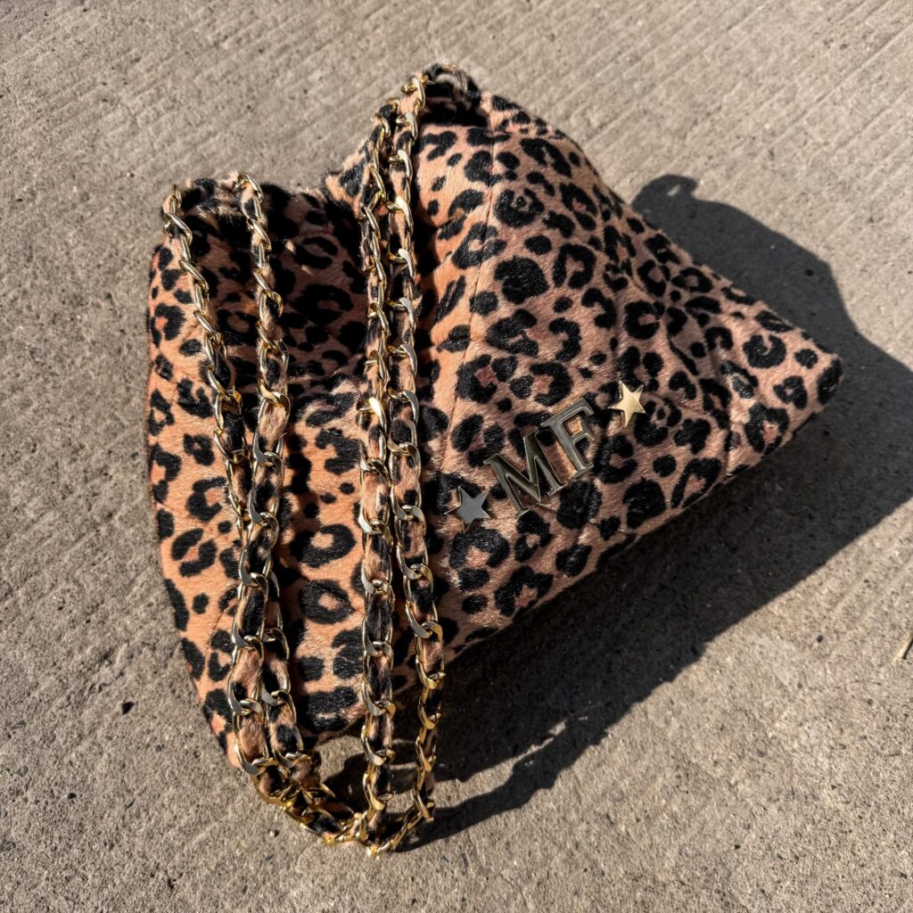 Halo Bag Cadena Oro Color Leopard