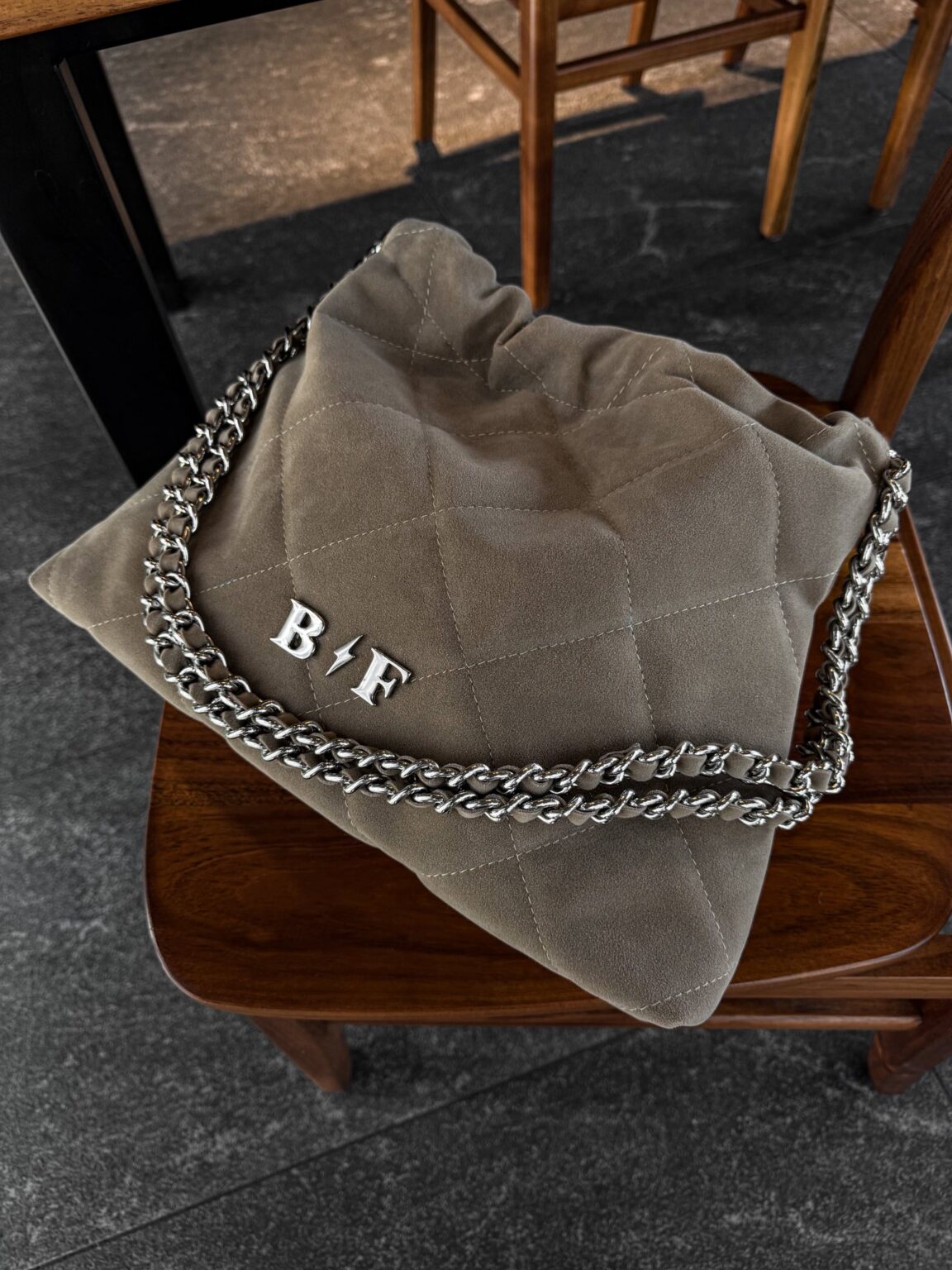 Coco Bag Cadena Plata Color Velvet Arena