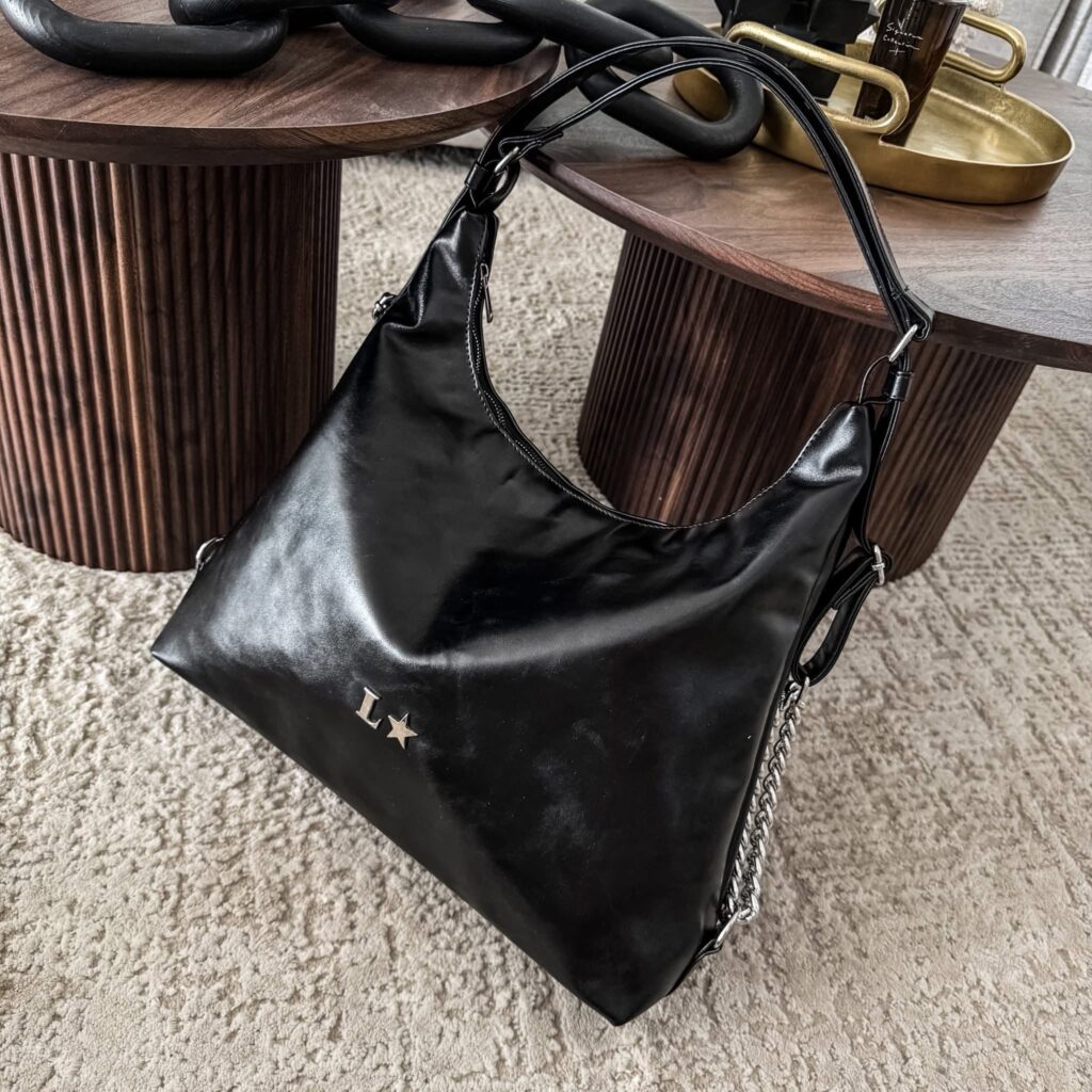 Bolsa-Mochila  2 en 1 Negro Metálico