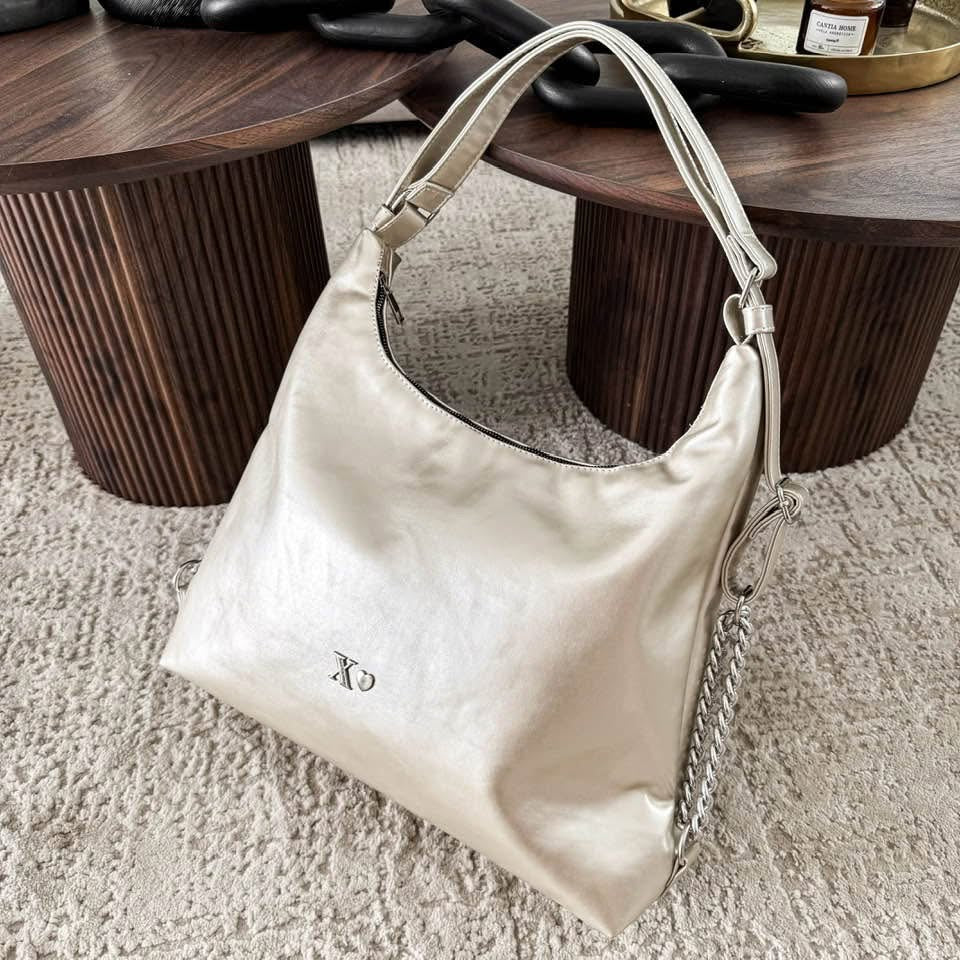 Bolsa-Mochila Perla Metálico