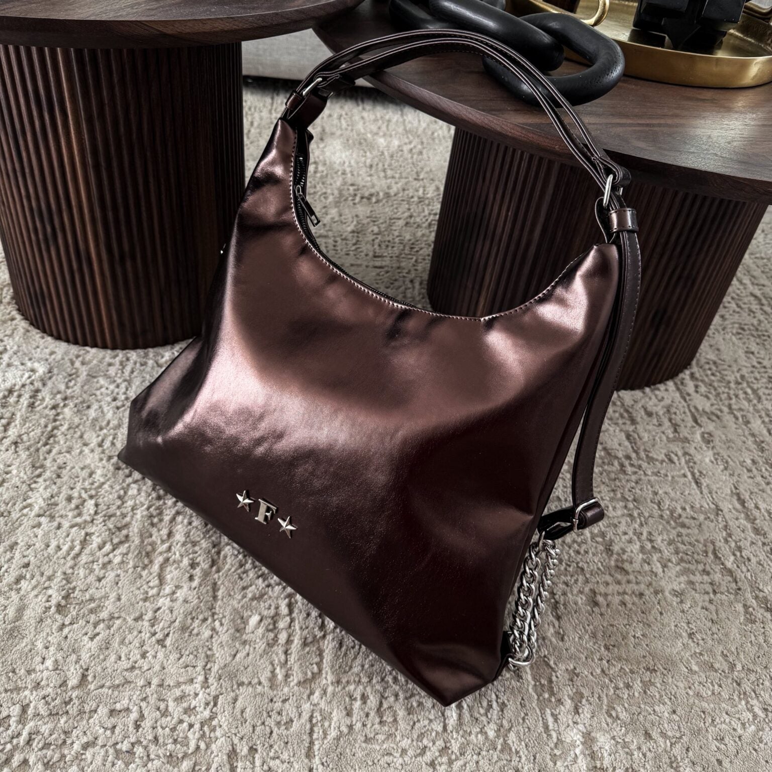 Bolsa-Mochila 2 en 1 Moka Metálico