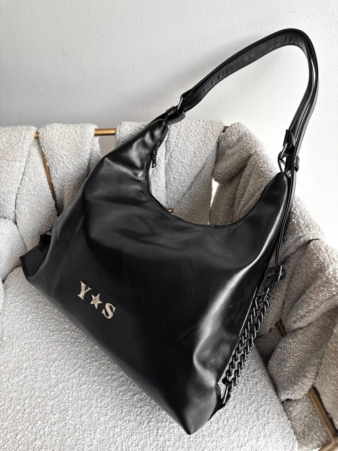 Bolsa-Mochila Negro Metálico + Herraje Negro