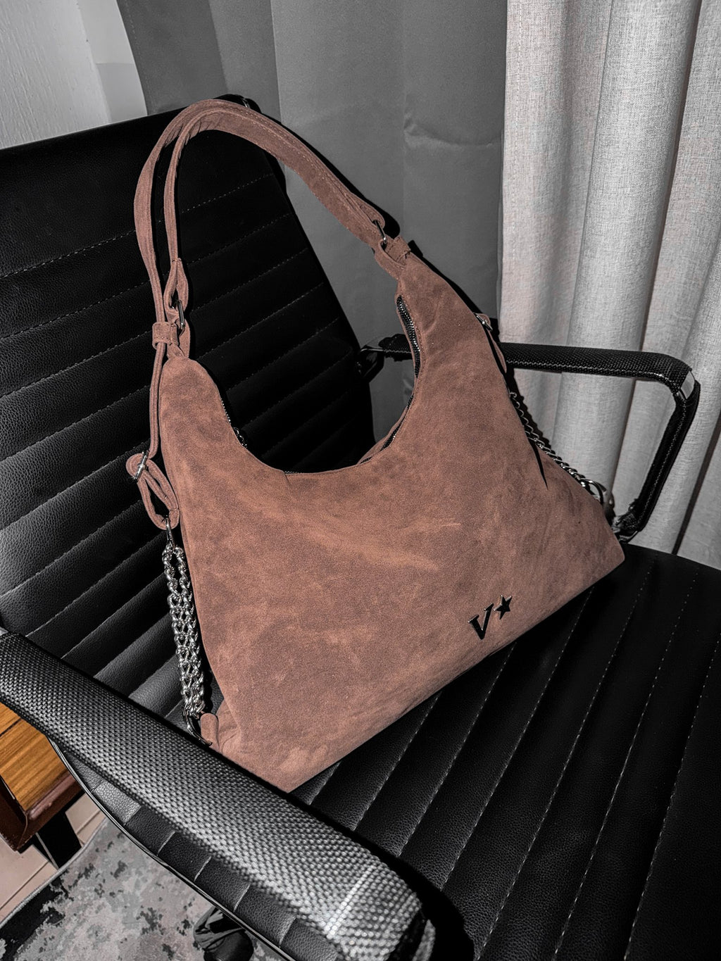 Bolsa-Mochila 2 en 1 Velvet Chocolate herraje plata