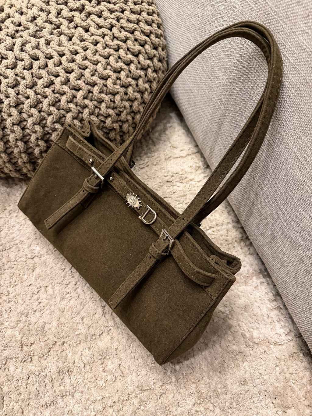 Ava Tote Small Velvet Militar