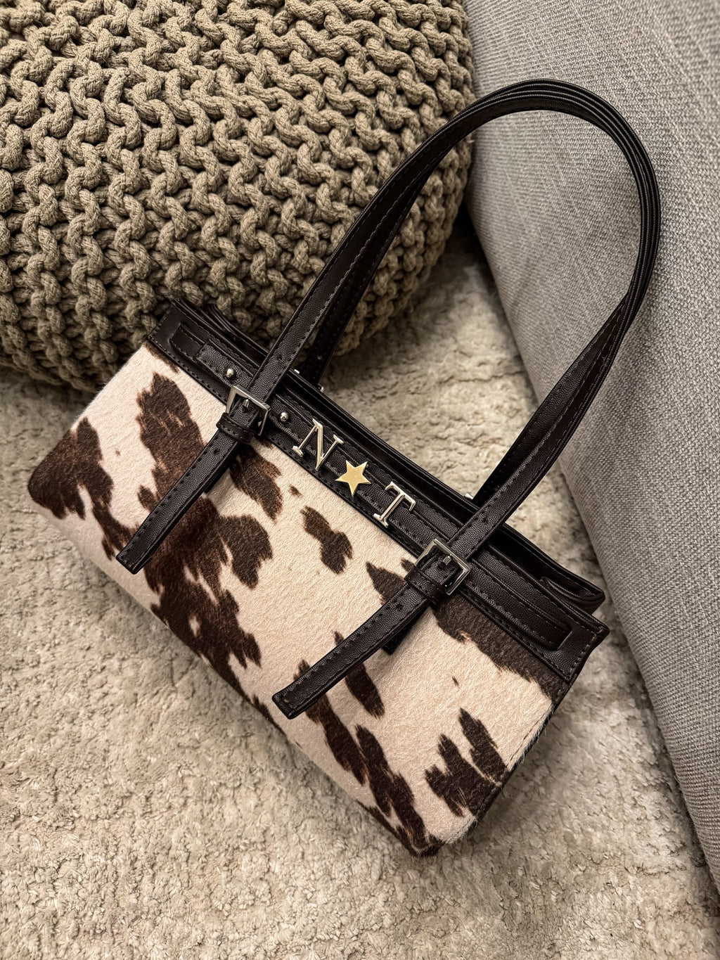 Ava Tote Small Brown Cow