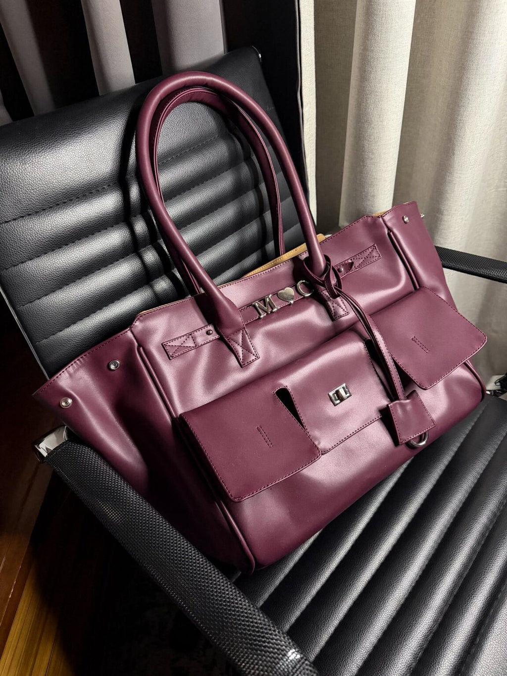 Élite Tote + Cierre – Burgundy