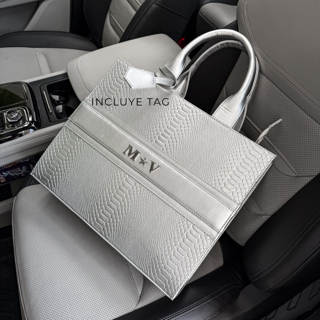 Premium  GRANDE Tote Silver Herrajes Plata (Tag Incluido)  herraje oro