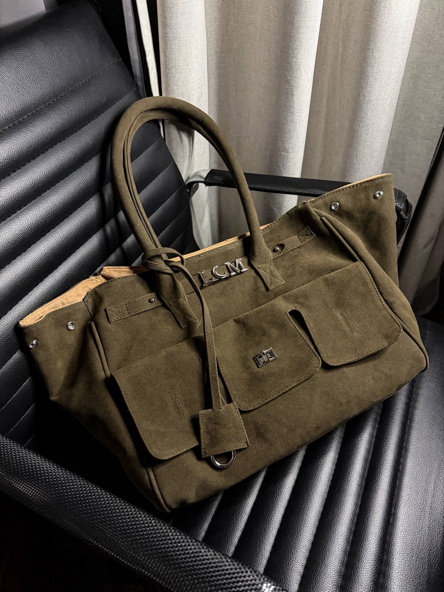 Élite Tote + Cierre – Velvet Militar