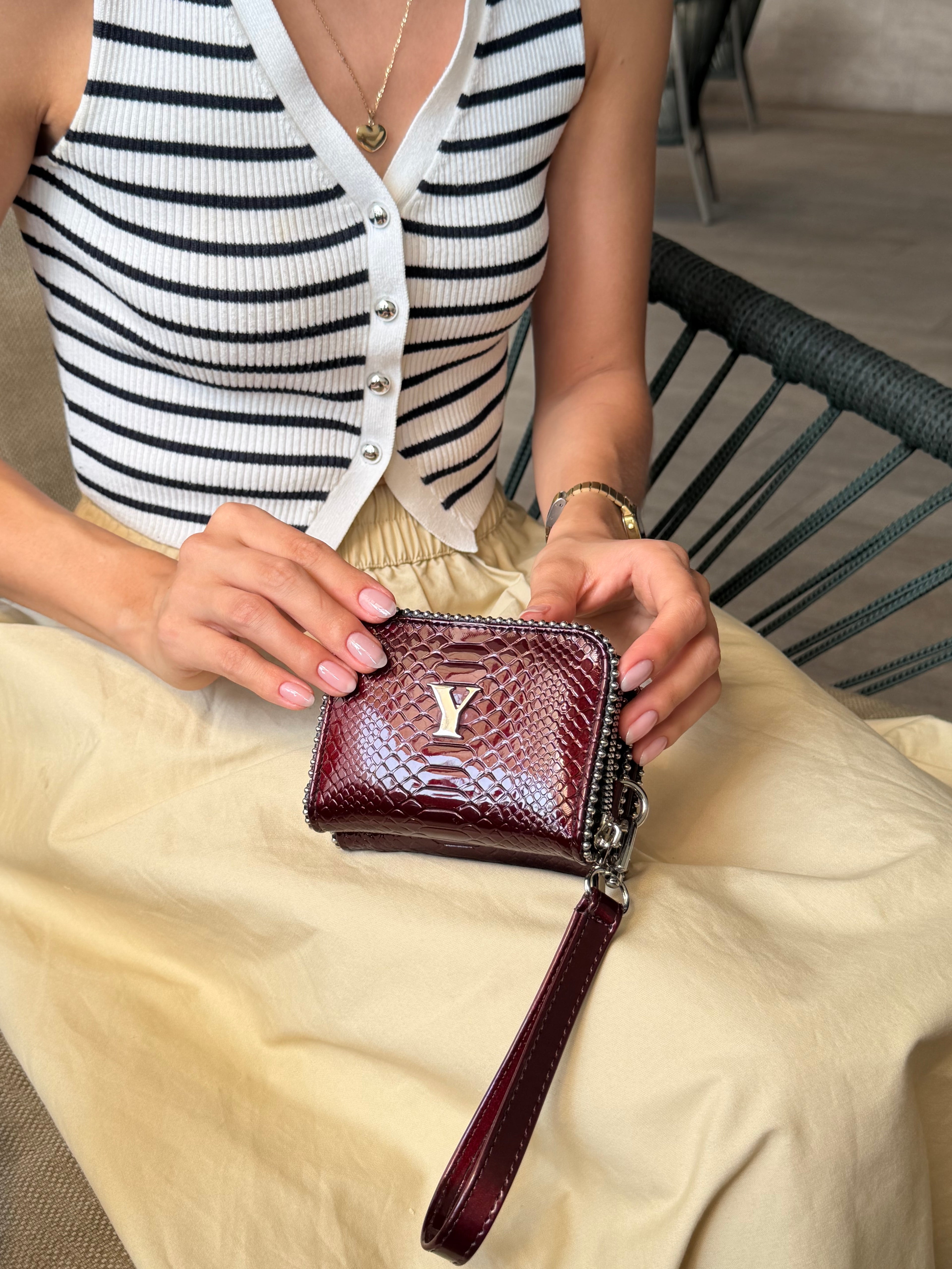 Doble pocket - burgundy charol