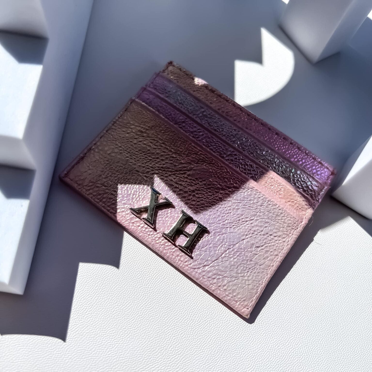 Tarjetero Sintético Metálico Unicorn Pink