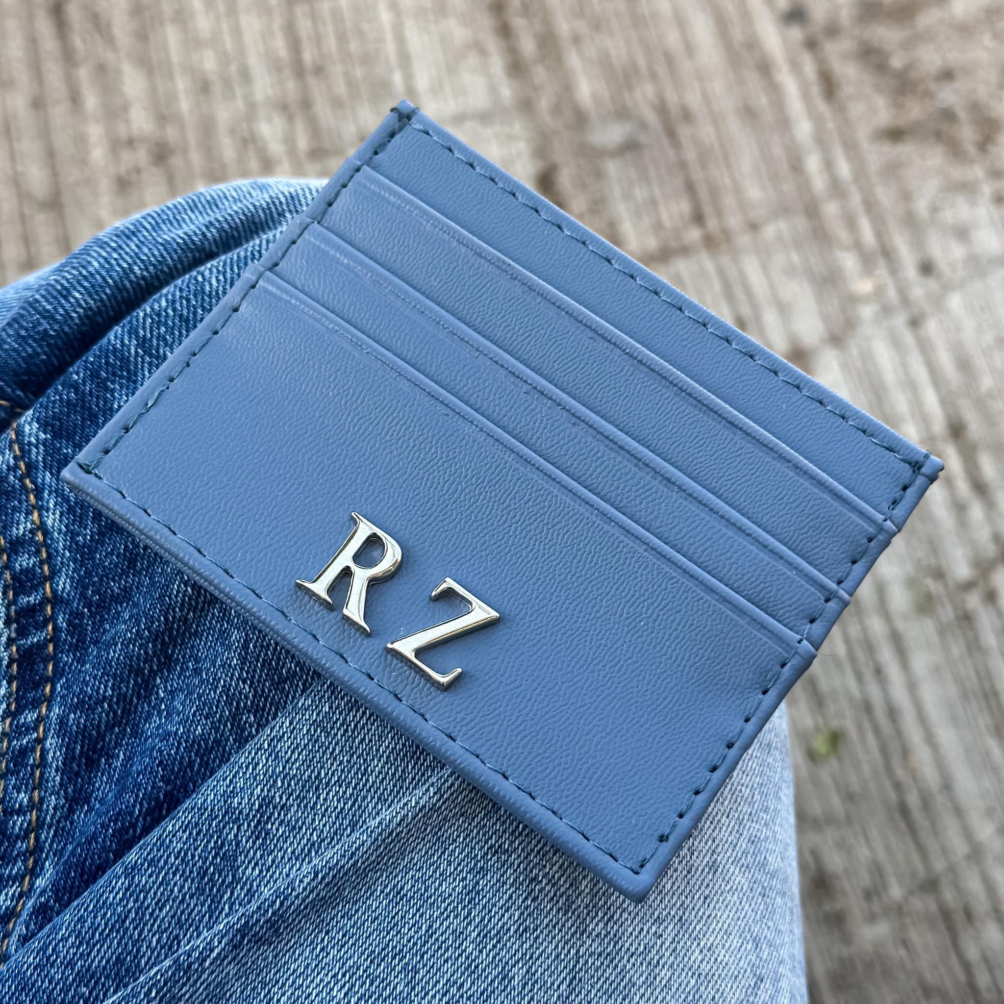 Tarjetero Sintético Blue Jeans