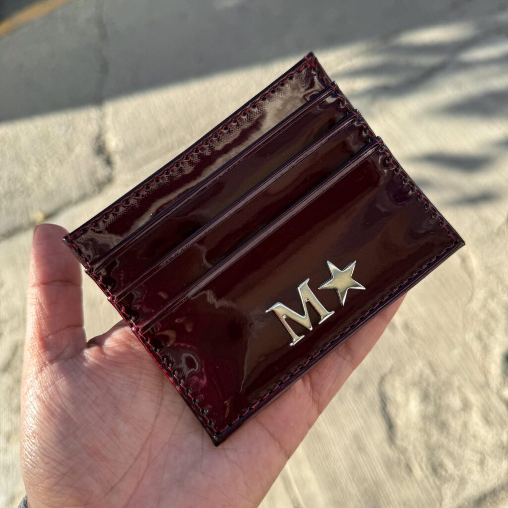 Tarjetero Charol Burgundy