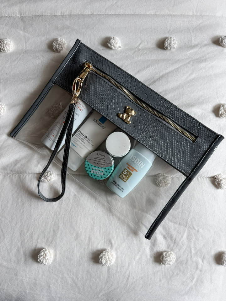 Cosmetiquera Clutch Pitón Charol Tizón
