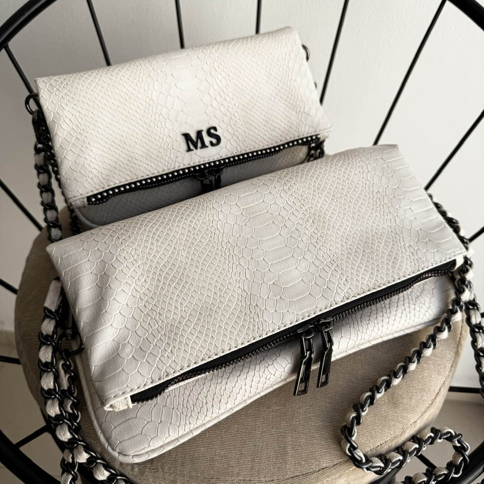 Amora Mini Bag Blue Jeans Herrajes Plata + Filo De puntos