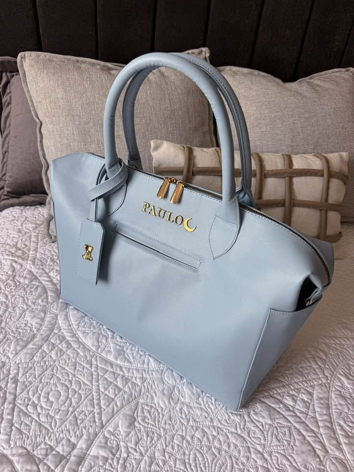 Pañalera Baby Bag blue Herraje Oro