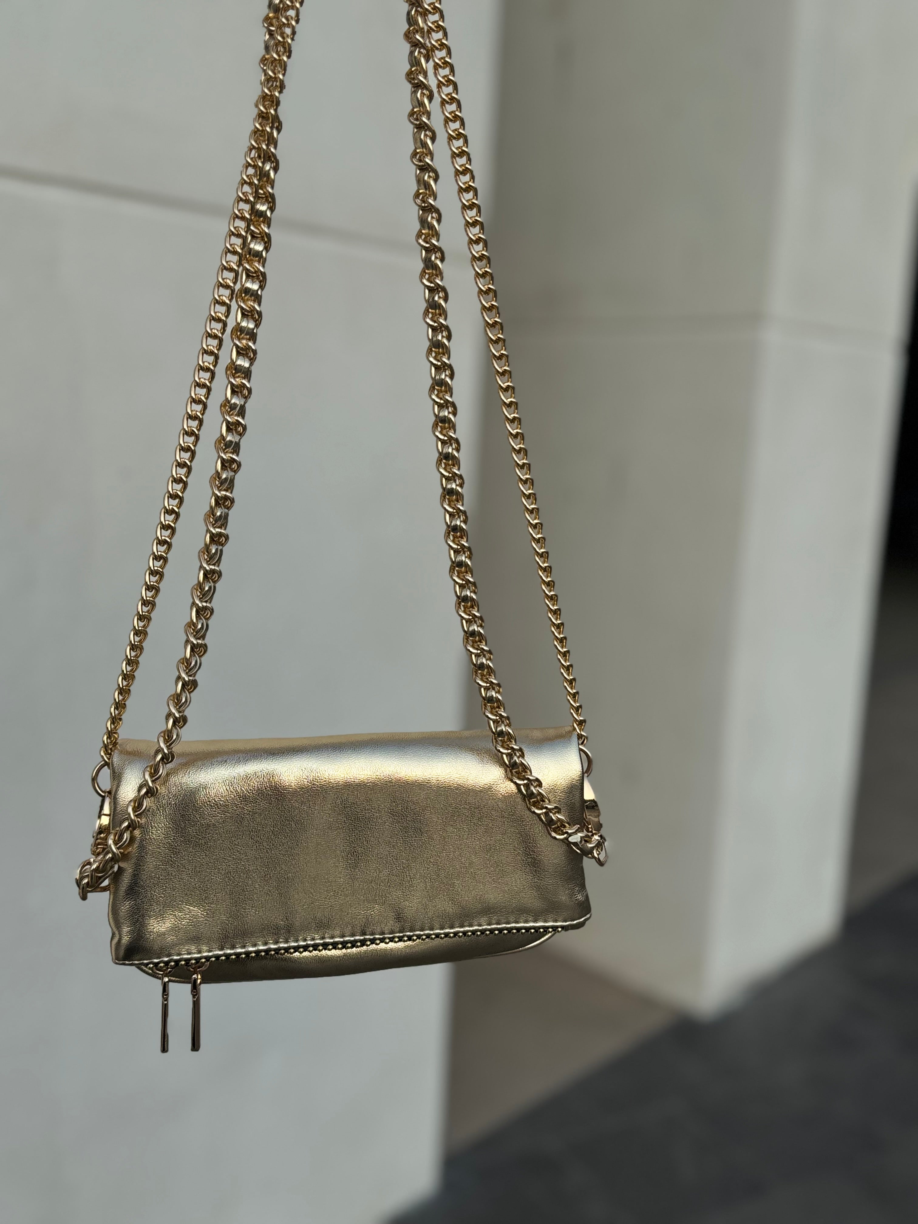 Amora mini bag gold herraje dorado