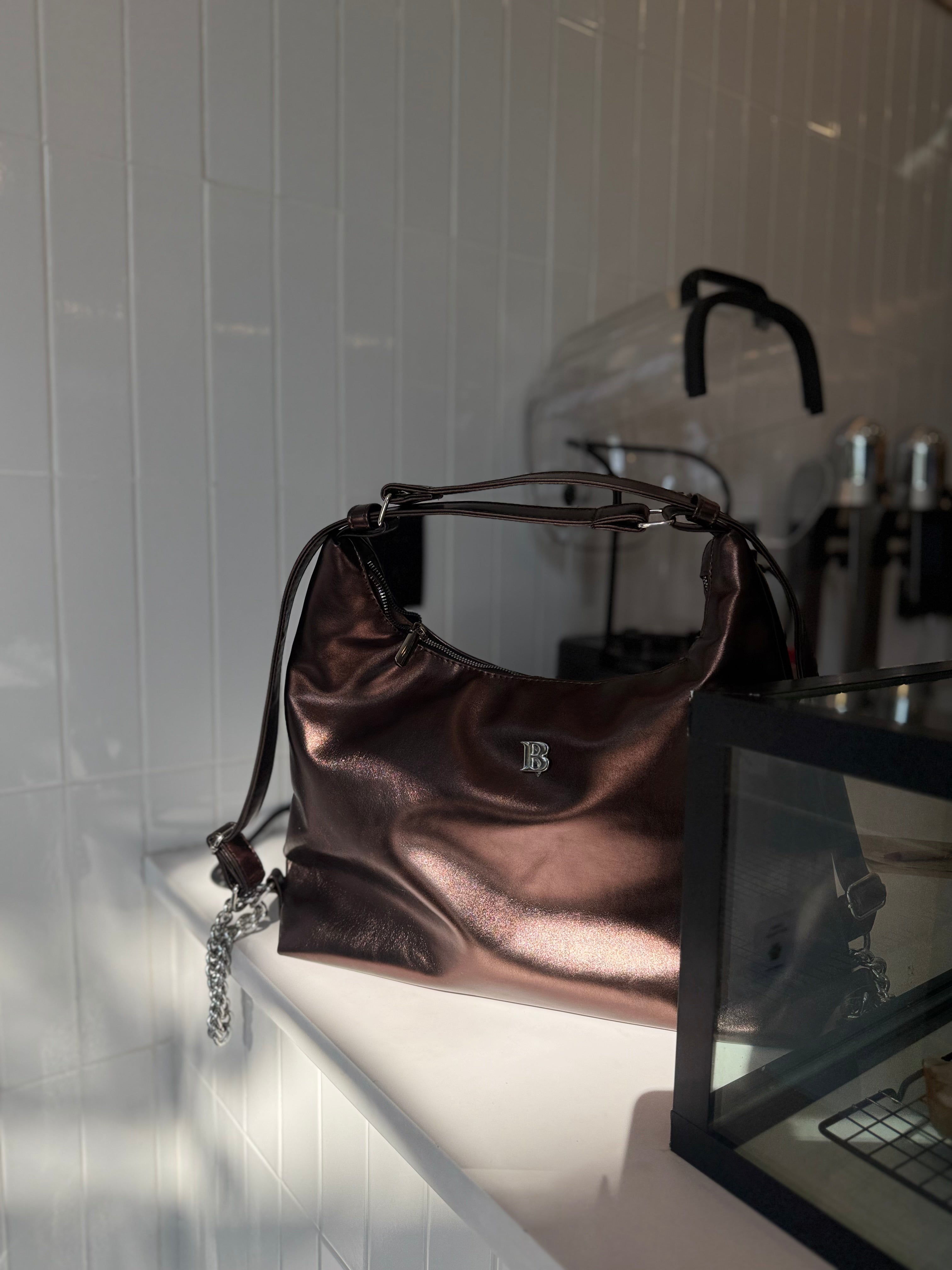 Bolsa-Mochila 2 en 1 Moka Metálico