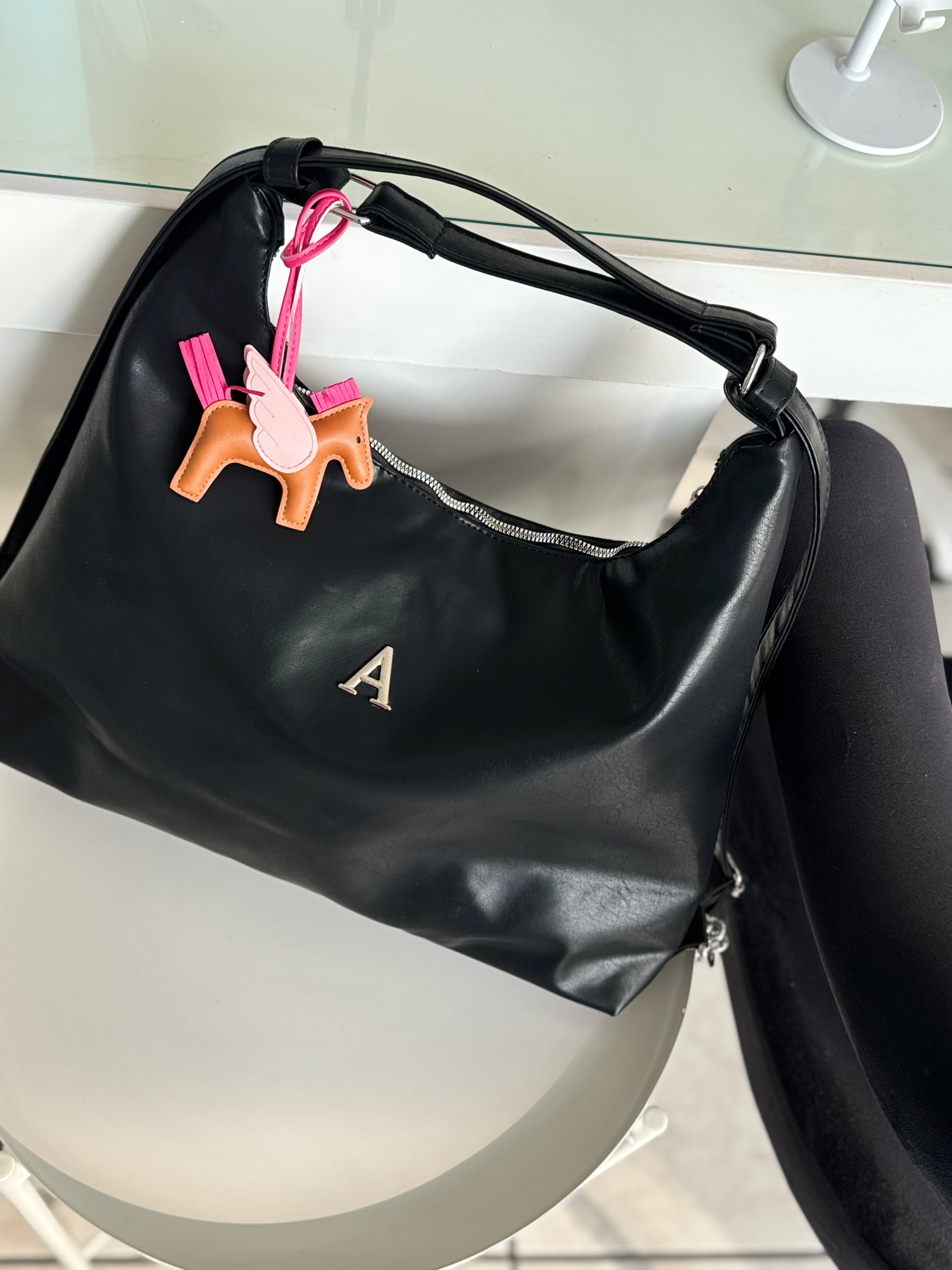 Charm para bolso caballitos naranja y rosa