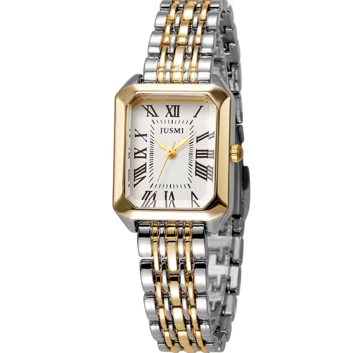 Reloj bicolor estilo cartier