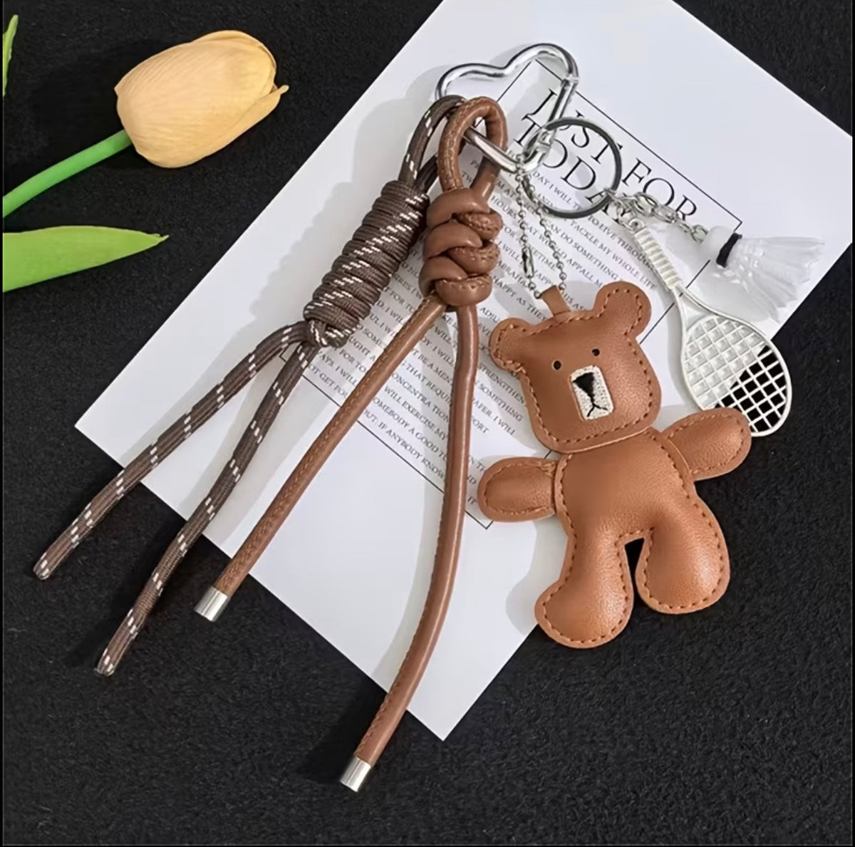 Charm para bolso de Osito con raqueta