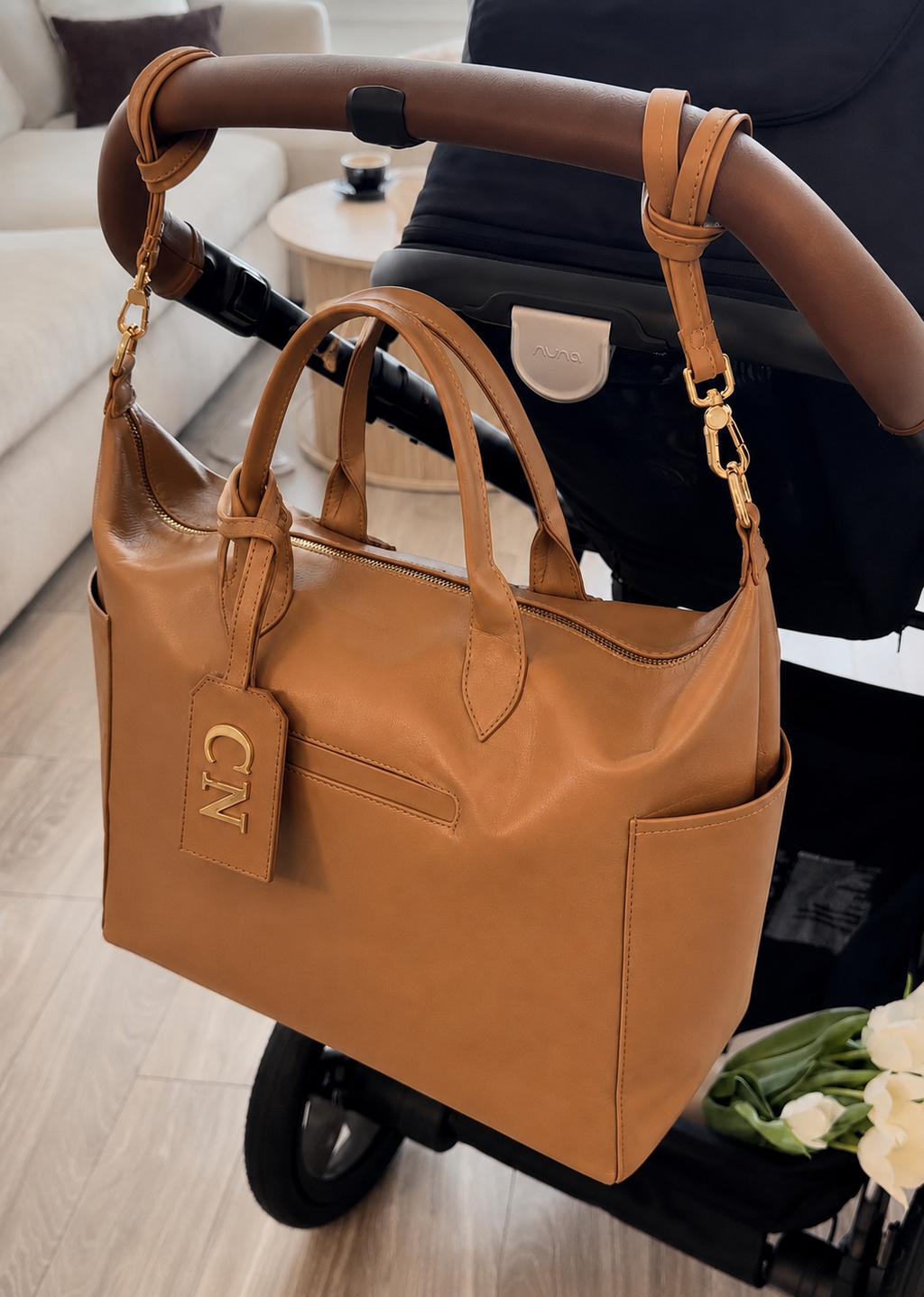 Pañalera Baby Bag Ice Herraje Oro
