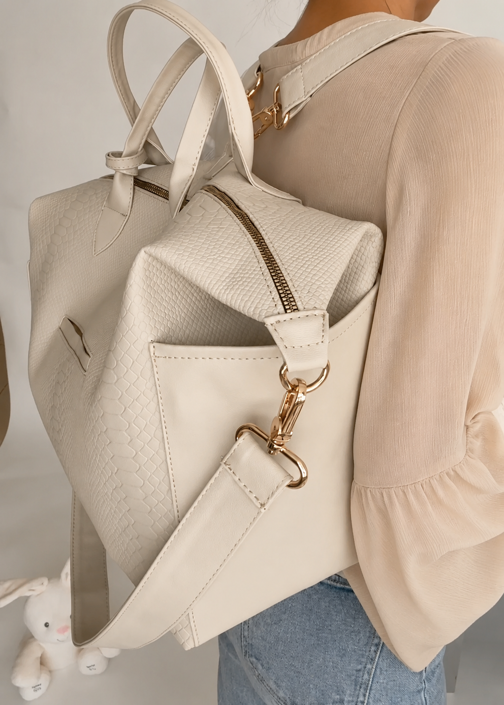 Pañalera Baby Bag Ice Herraje Oro