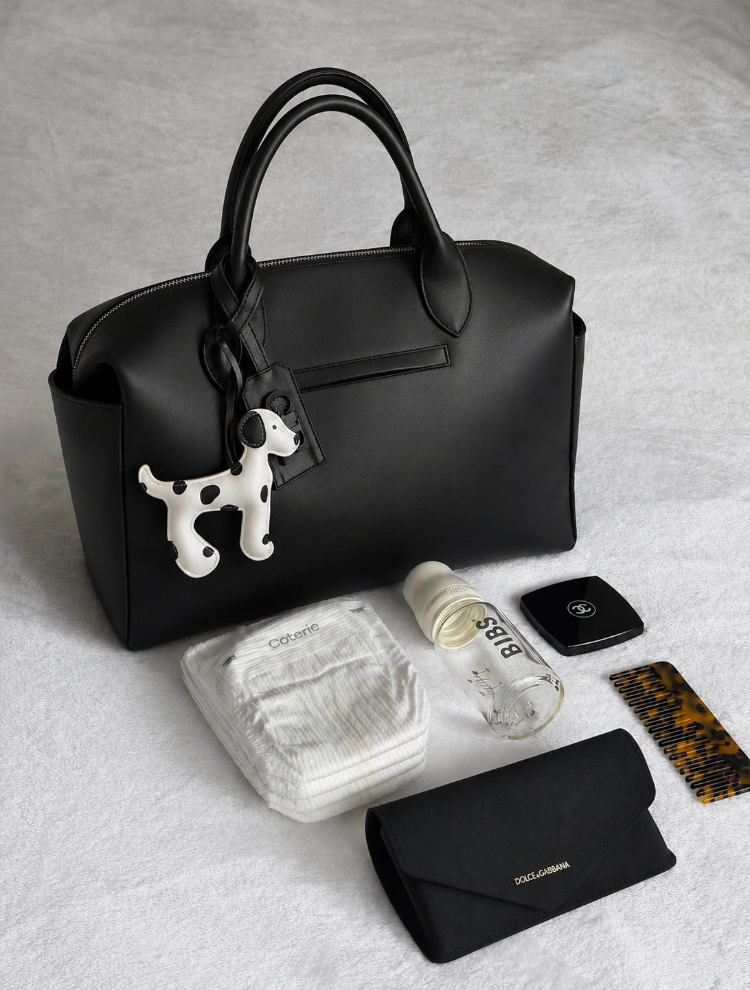 Pañalera Baby Bag Negro Herraje Negro