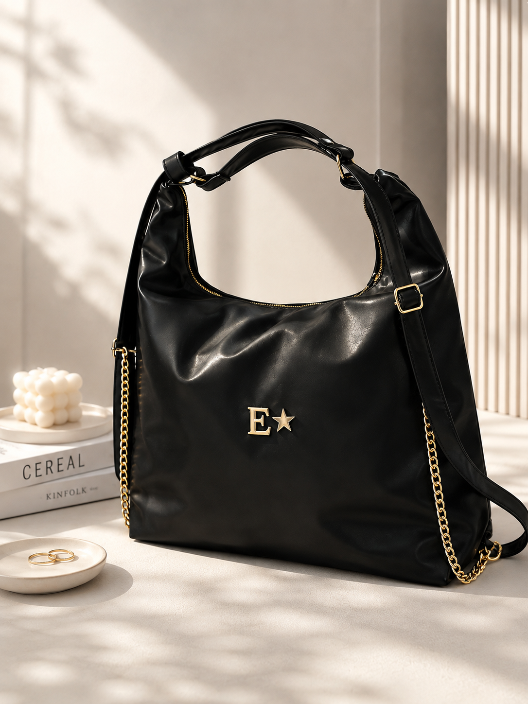 Bolsa mochila herraje dorado