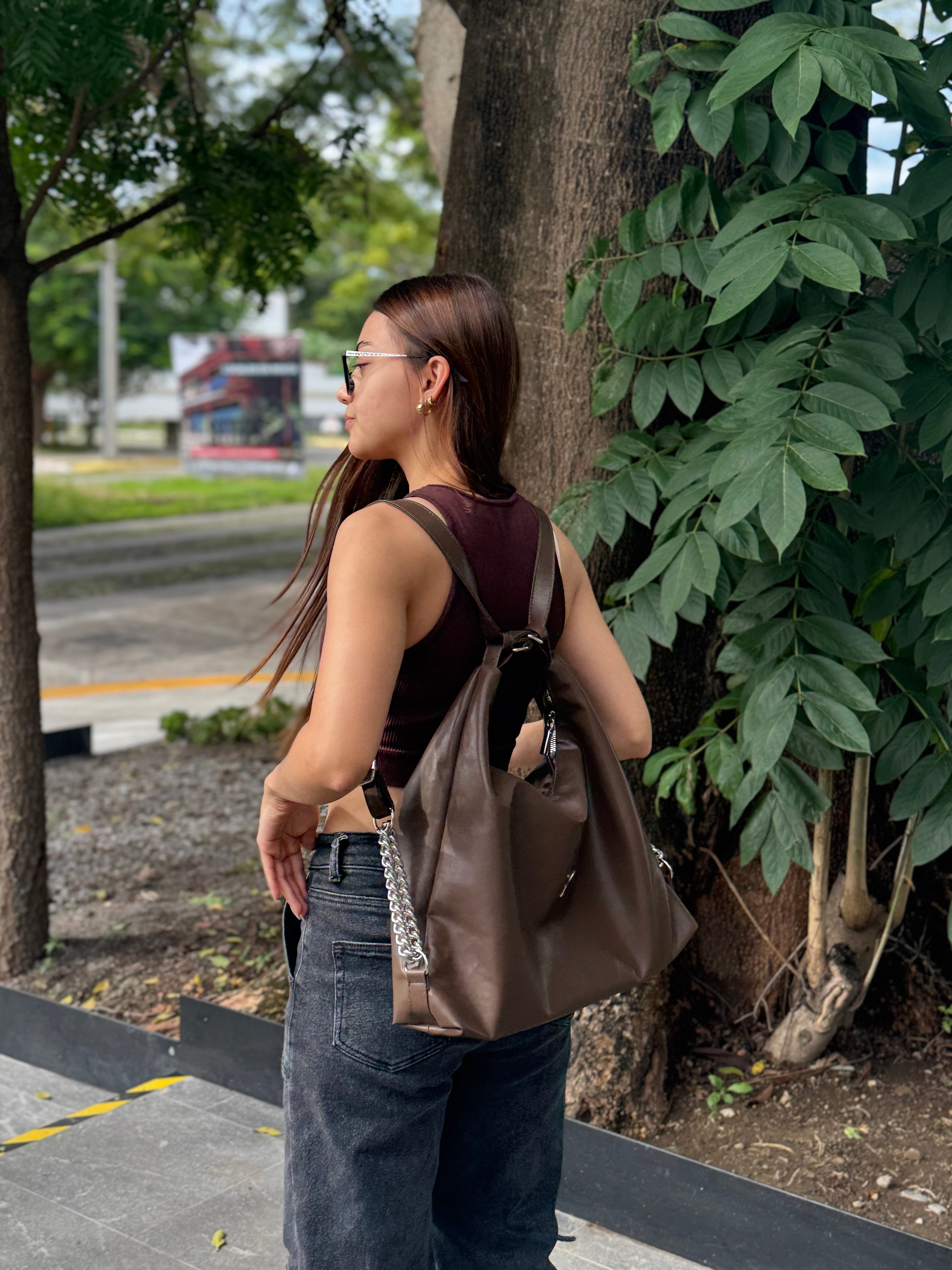 Bolsa-mochila 2 en 1 tessa COLOR burgundy