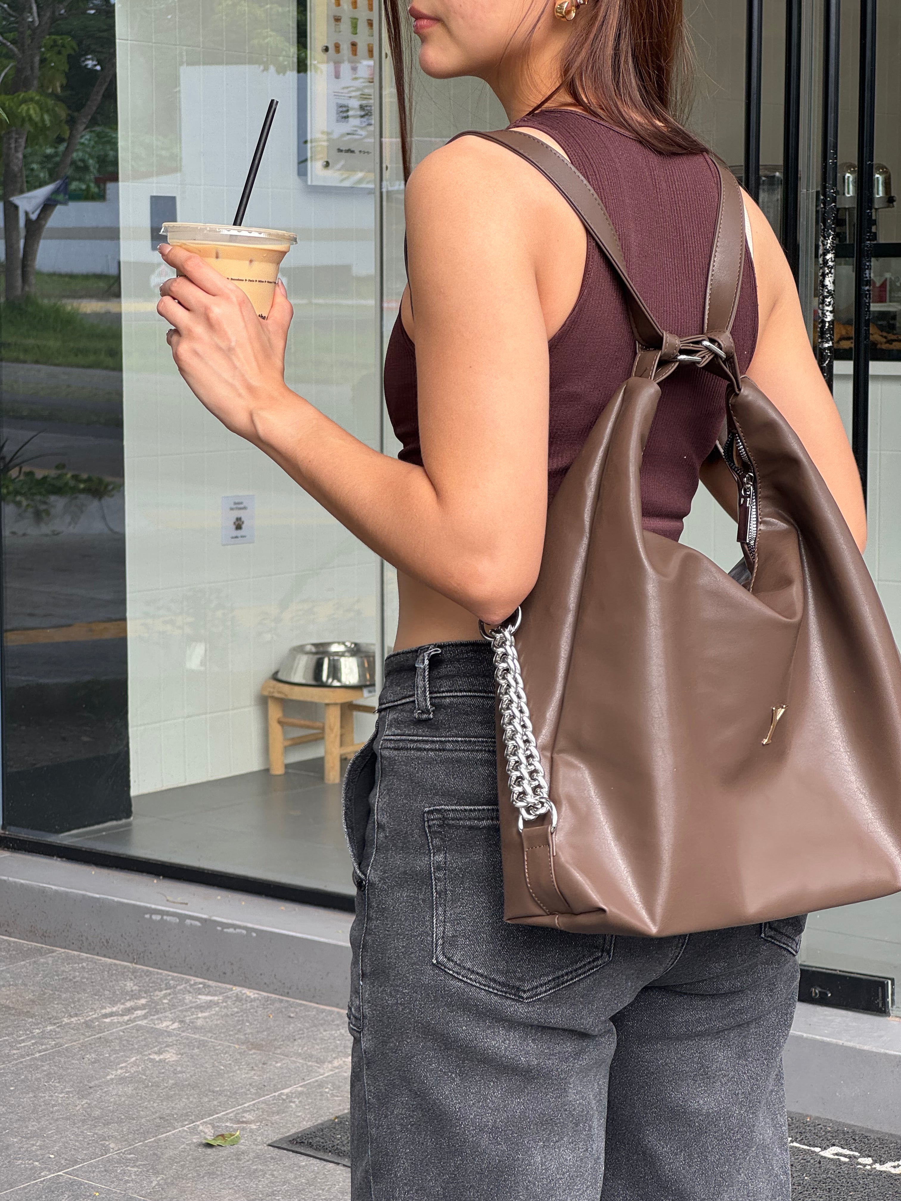 Bolsa-mochila 2 en 1 tessa COLOR burgundy